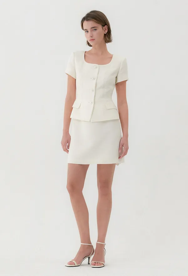 Bonnie Mini Skirt (Ivory)