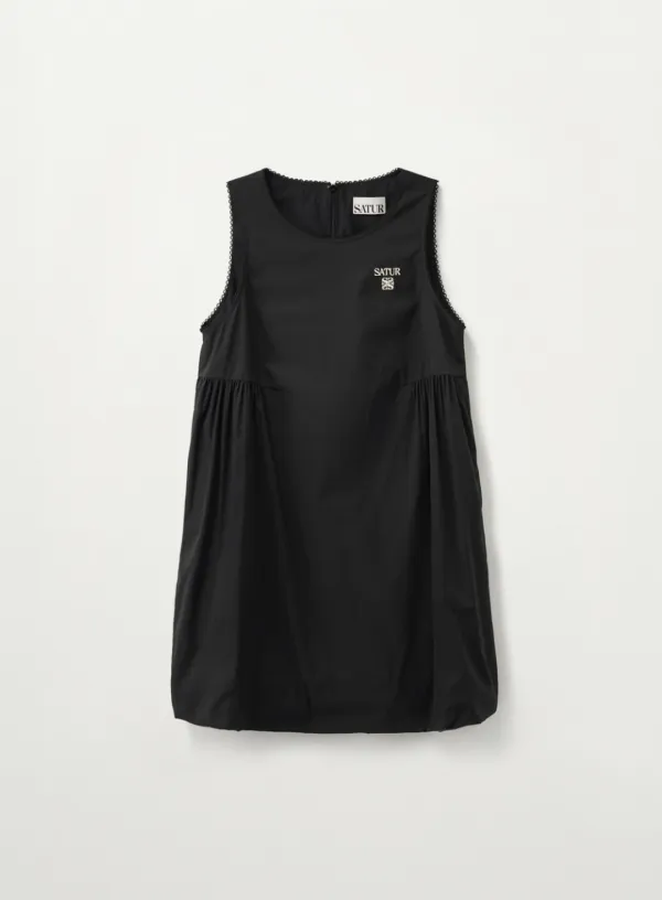 (W) Balloon Sleeveless One-piece - Black