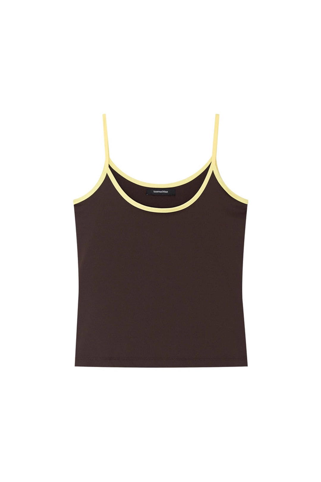 투머치택스 CONTRAST BINDING SLEEVELESS TOP (BROWN) 상품 이미지 1