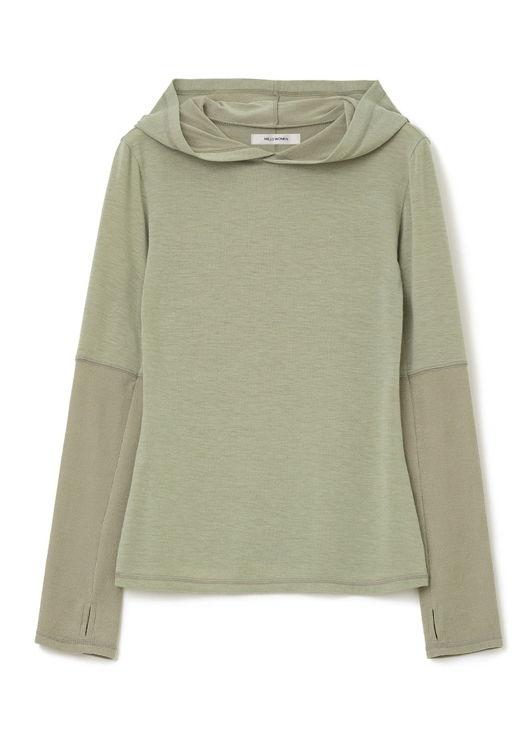 밀로 우먼 Minimal Ribbed Hoodie [Green] 상품 이미지 3
