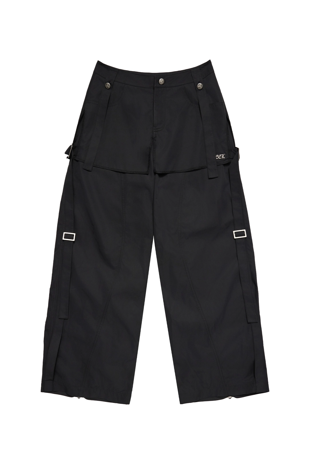 와이이이엘 SKIRT LAYERED WIDE PANTS BLACK 상품 이미지 1