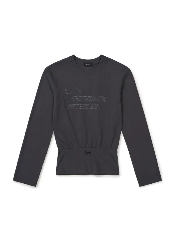 BLOUSON LONG-SLEEVE TOP (GREY)