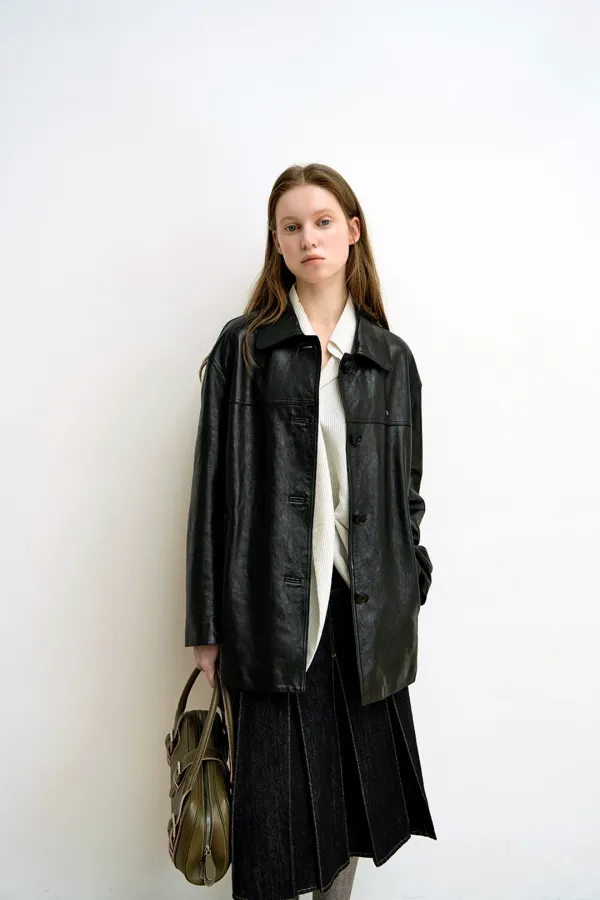 Essential lamb leather jacket