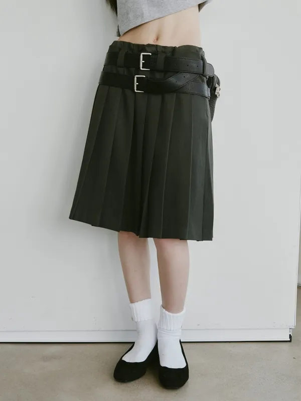 [PLZPROJECT]PLEATED SKIRT, GRAY
