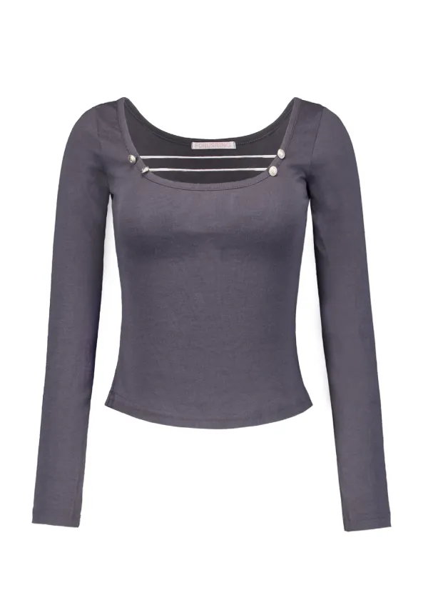 FLEUR NAPOLEON TEE [CHARCOAL]