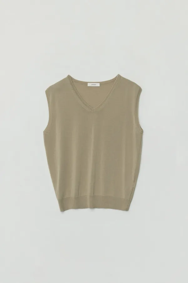 COSIA V-NECK LINEN VEST_NAVY