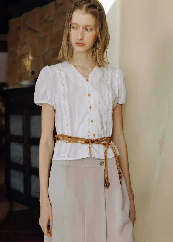 Rove v-neck blouse (white)