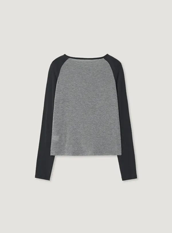 MAHO RAGLAN TEE_GREY CHARCOAL