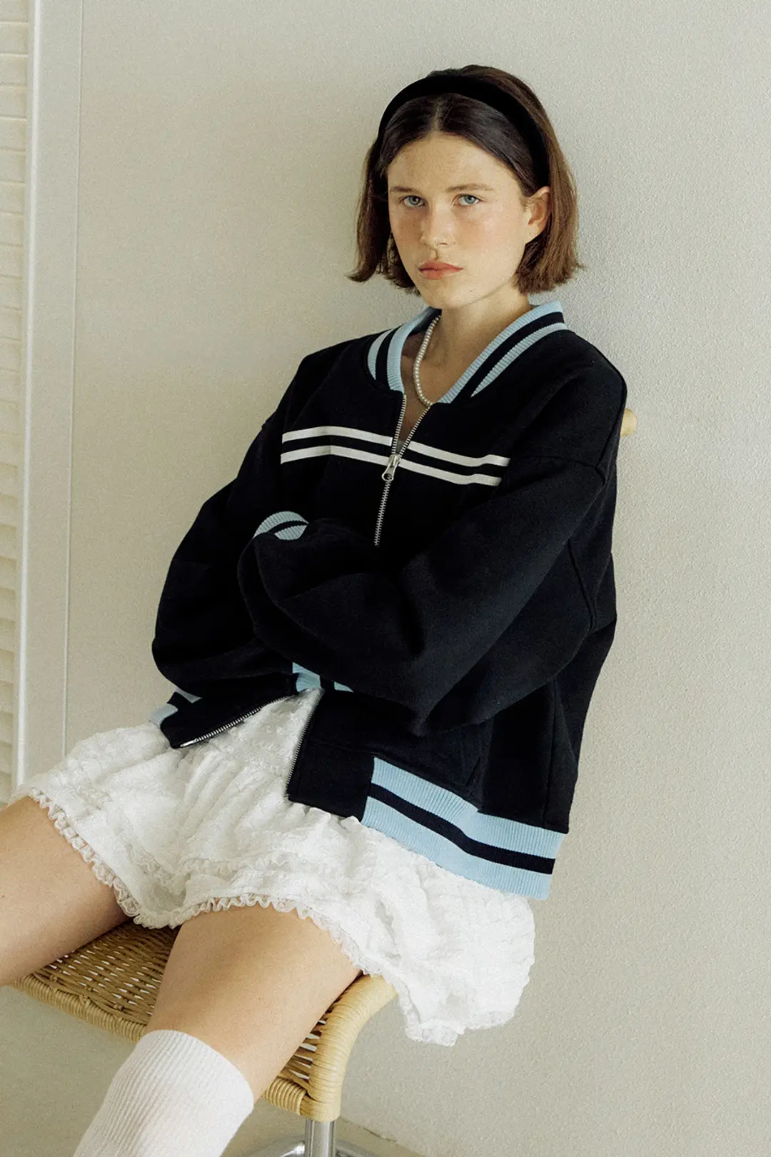 모어댄라이크 COTTON MTM ZIP-UP - BLACK 상품 이미지 1