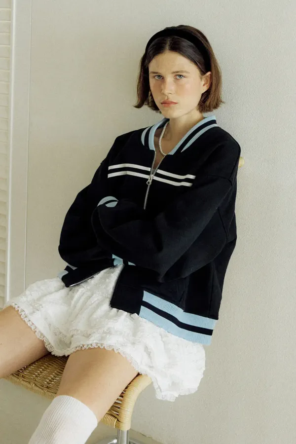 COTTON MTM ZIP-UP - BLACK