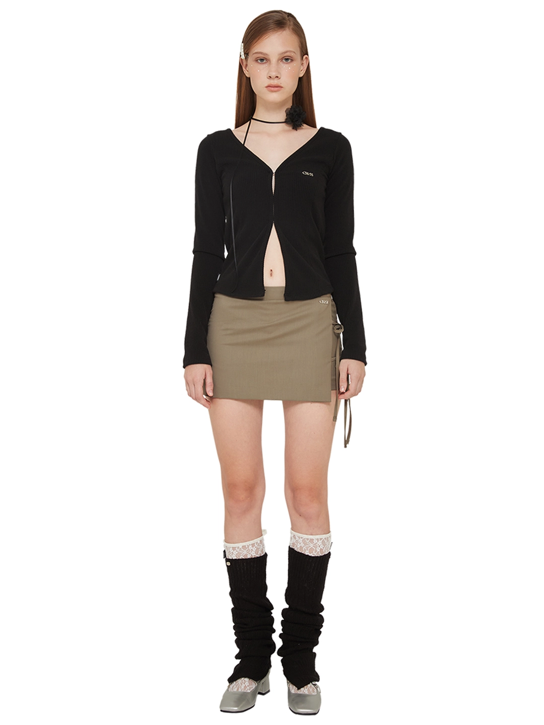 크랭크 STRING WRAP SKIRT PANTS_KHAKI 상품 이미지 2
