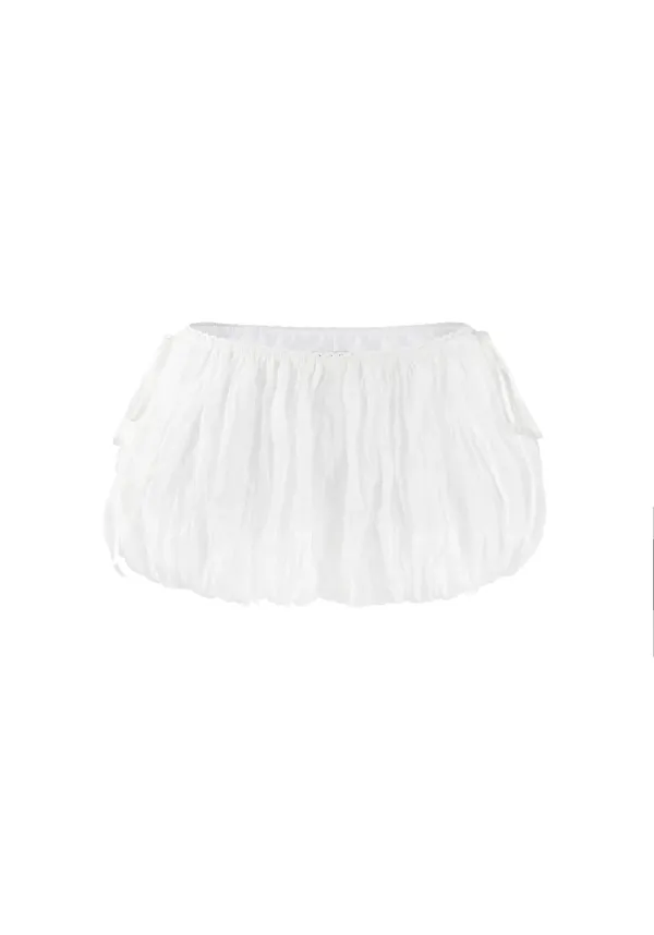 Chiffon Balloon Shorts [White]
