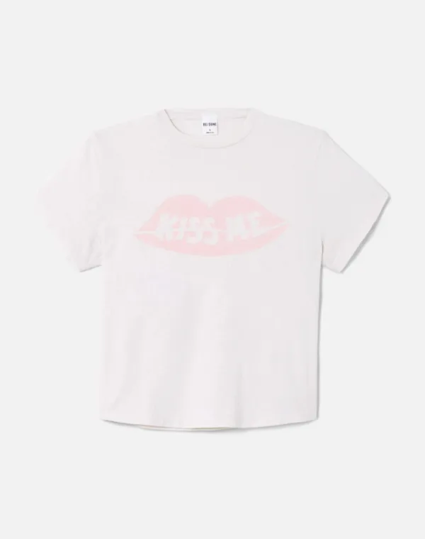50s Boxy Tee Kiss Me - Vintage White