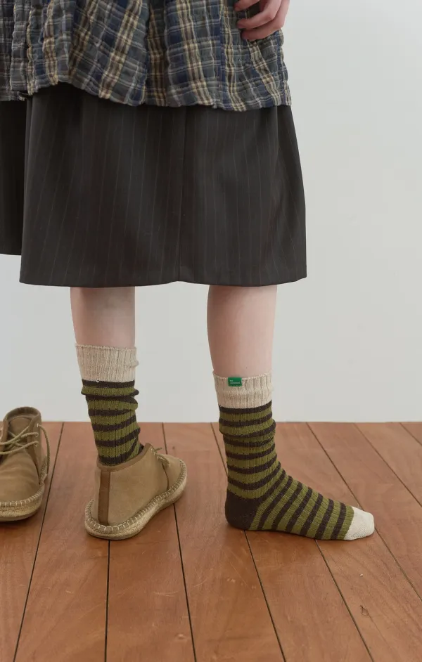 471. Cloudy Knit Socks_Oilve
