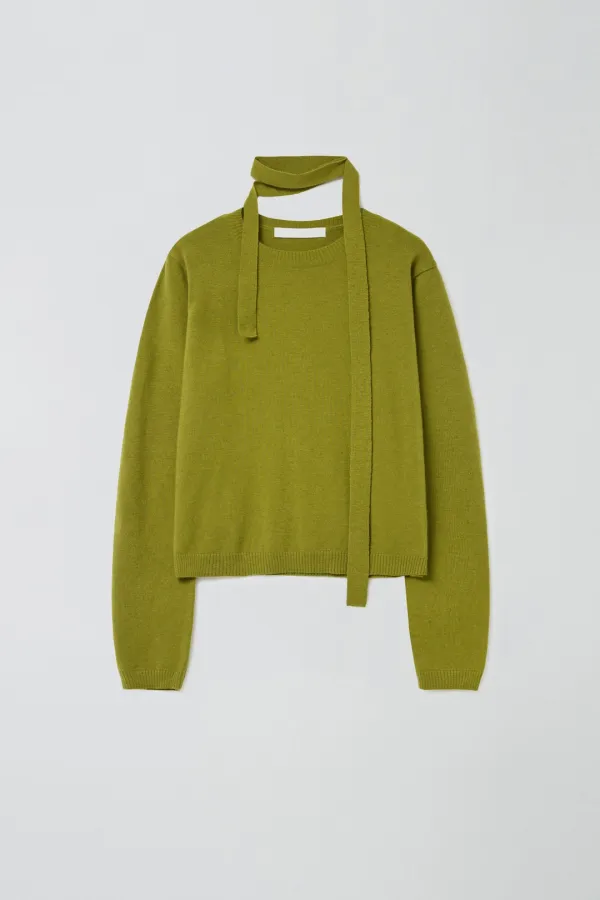 [1차 리오더] TIE SET U-NECK CASHMERE KNIT_OLIVE