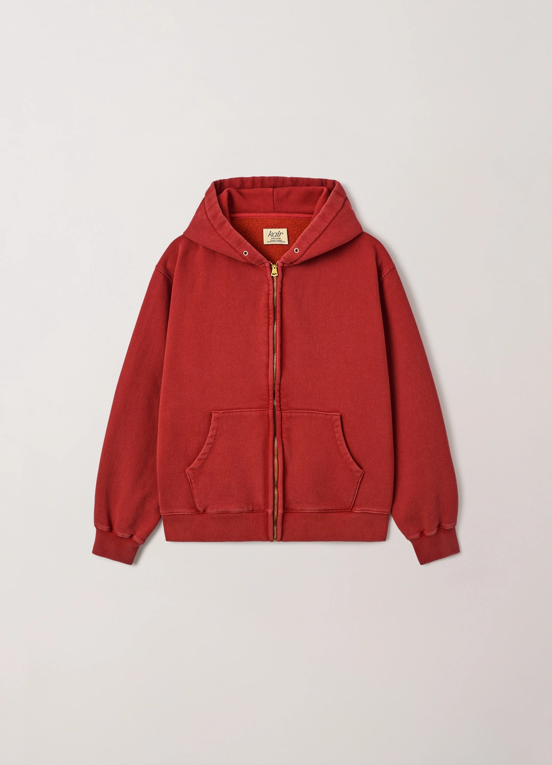 카이르 Faded Washed Hoodie Zip-up (Red) 상품 이미지 1