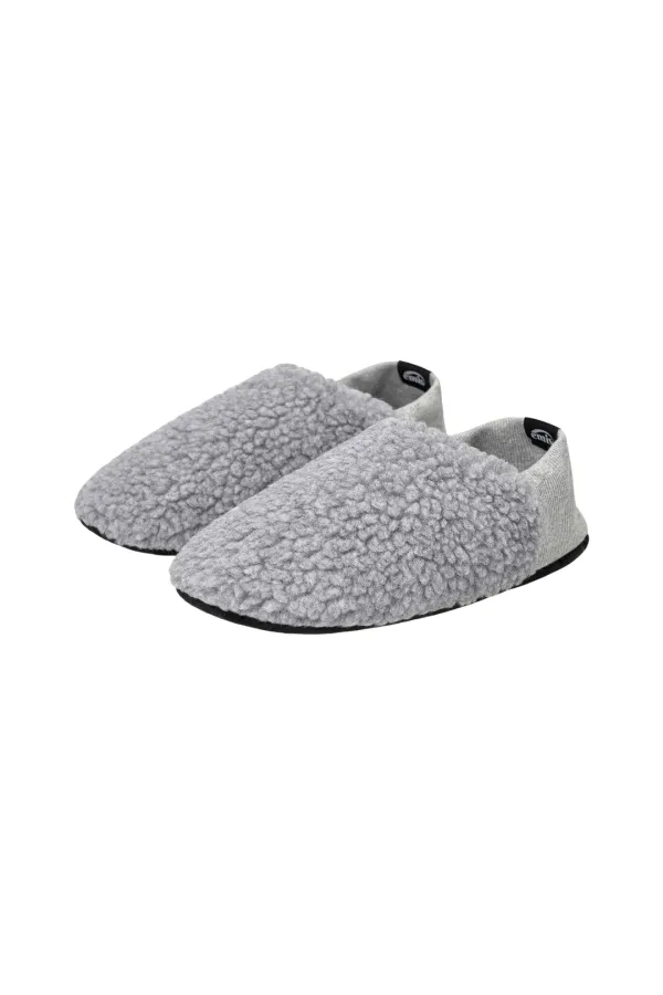 REVERSIBLE TEDDY ROOM SHOES-GRAY