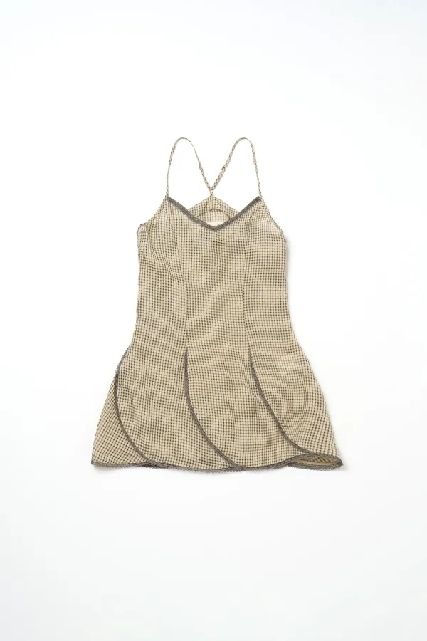 Via Wendy check mini onepiece (Beige check)