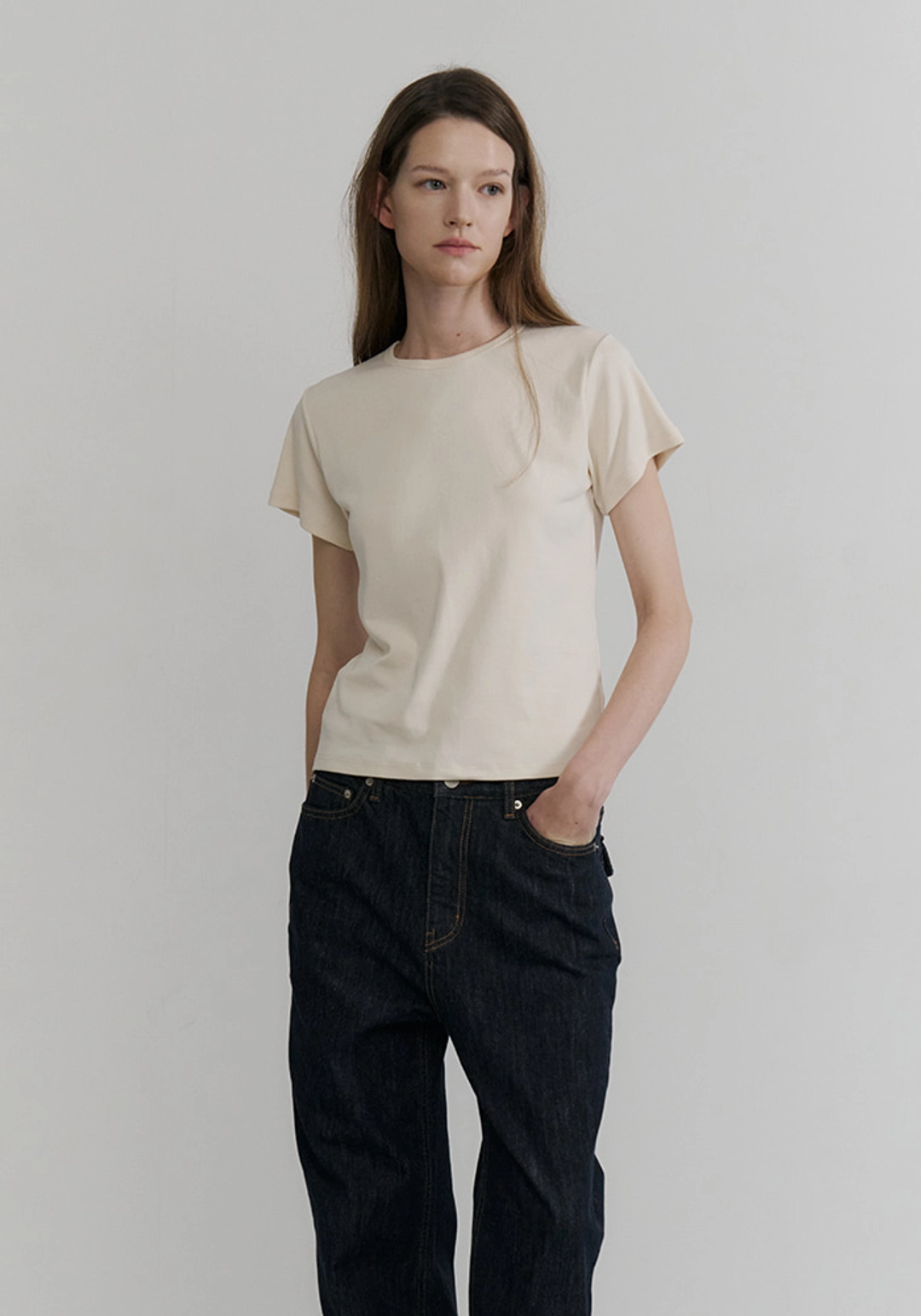 이브세이지 Regular span tee (Cream) 상품 이미지 2