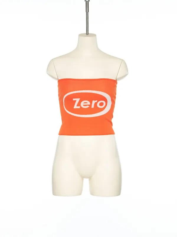 PS25 ORANGE LOGO KNIT TUBE TOP
