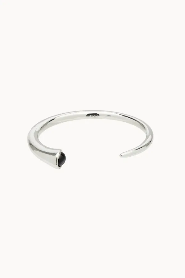 [VEI] 925silver PETAL GEM OPEN BANGLE_ONYX_OD3A2MBR92