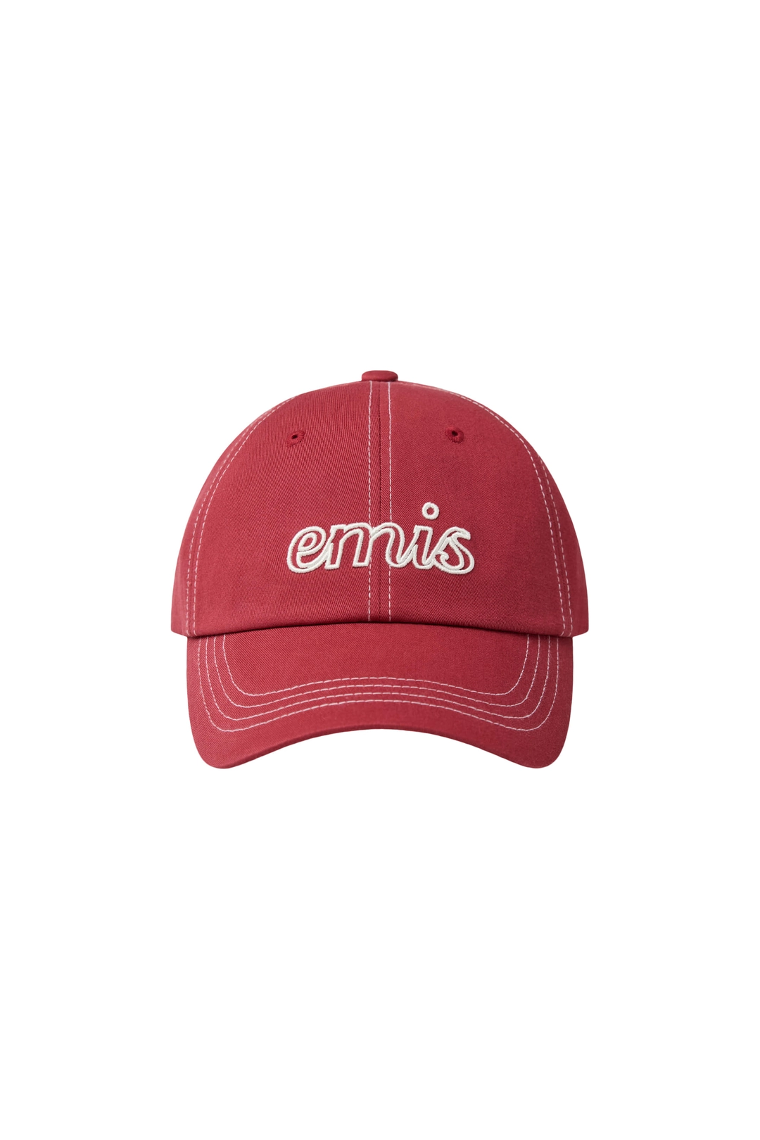 이미스 LETTERING LOGO WHITE STITCH BALL CAP-RED 상품 이미지 1
