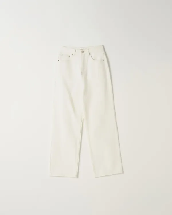 High-Waist Denim Pants [WHITE]