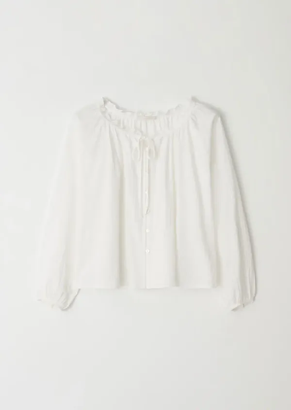 lace ruffle blouse-ivory