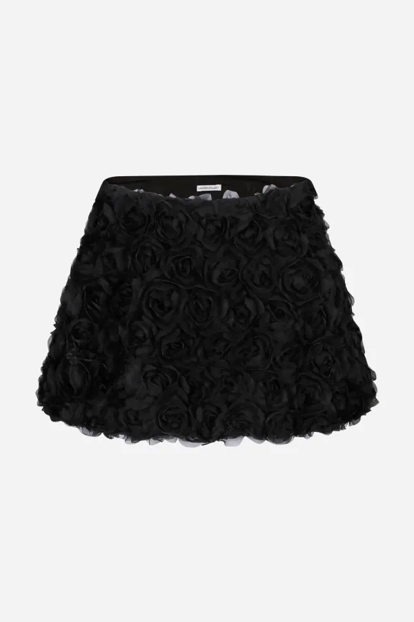 25FW rose texture mini skirt