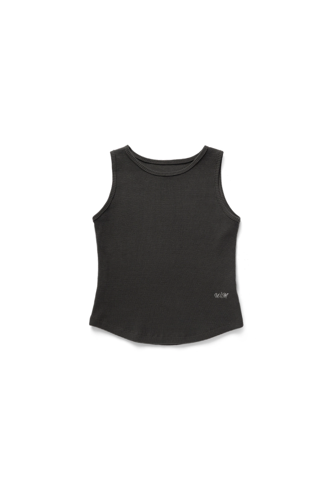 위드아웃썸머 Waffle logo sleeveless_charcoal 상품 이미지 1