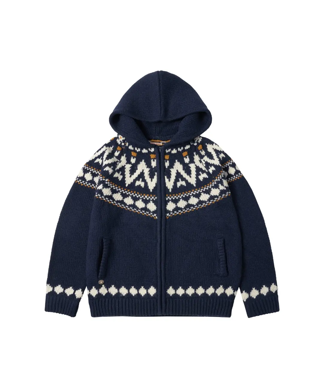 반원 아뜰리에 KN4242 Nordic knit hood zip-up_Navy 상품 이미지 3