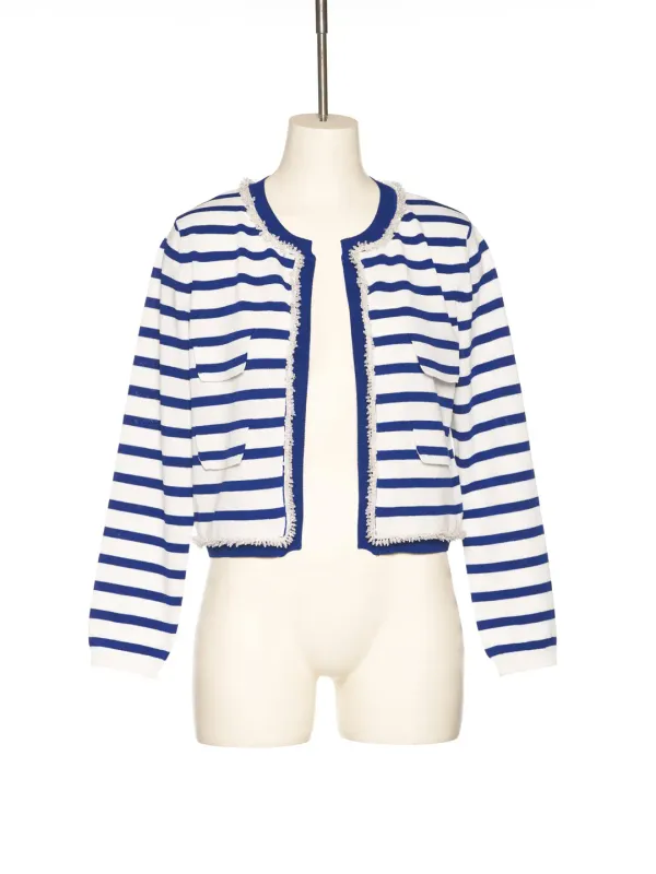 PS25 STRIPE BEADS LINE CARDIGAN