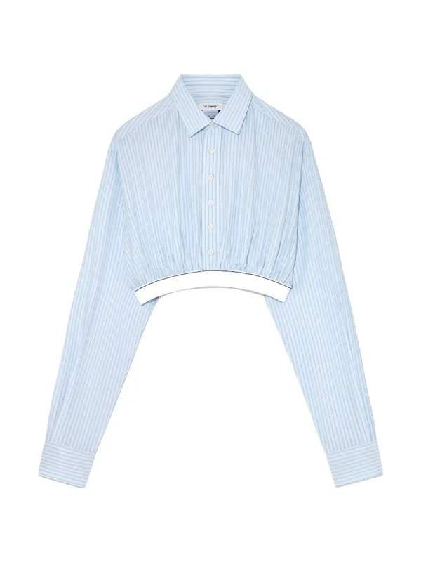 WILLY CROP SHIRT (BABY BLUE STRIPE)