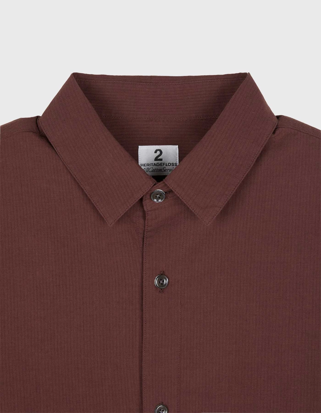 헤리티지플로스 STRIPED JACQUARD BANDING SHIRT / Burgundy 상품 이미지 2