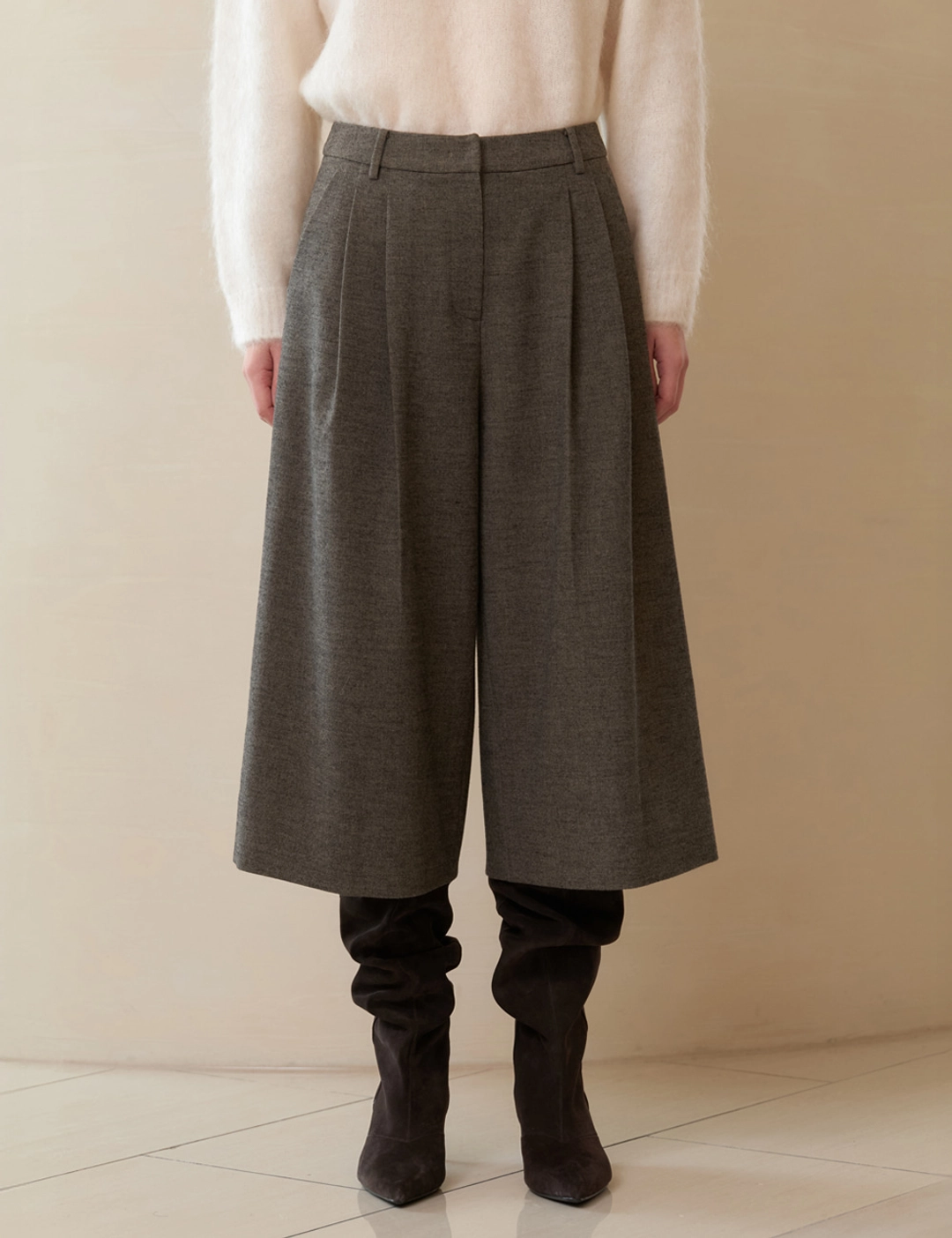 노미나떼 Wide Culottes Pants (Brown) 상품 이미지 2