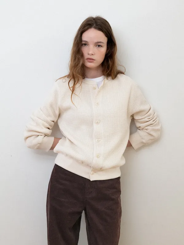 Harry waffle cardigan_ecru