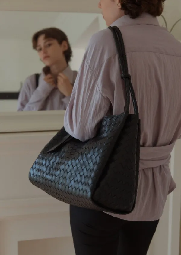 ANC WEAVING MESH STRING BAG_BLACK