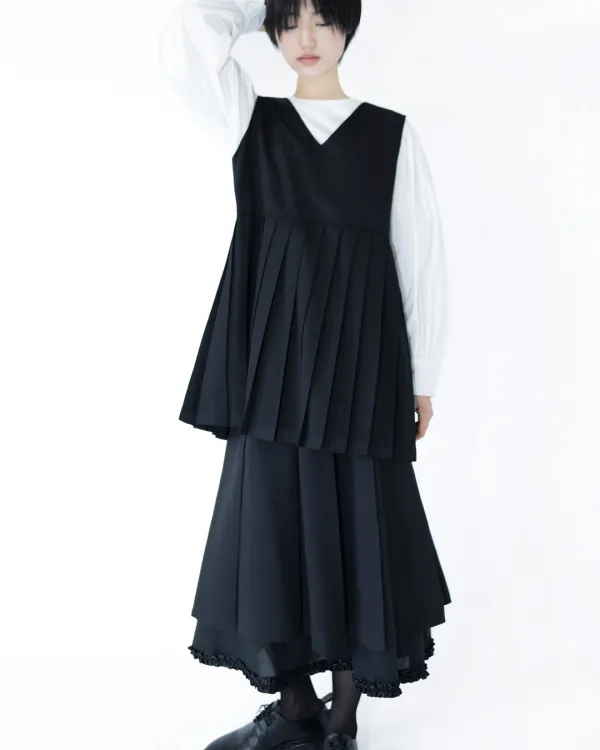 v neck pleats vest (open, 단독 주문 시 선발송)