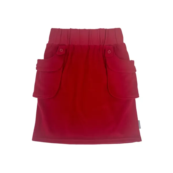 24-005 FLEECE POCKET SKIRT (CRANBERRY)