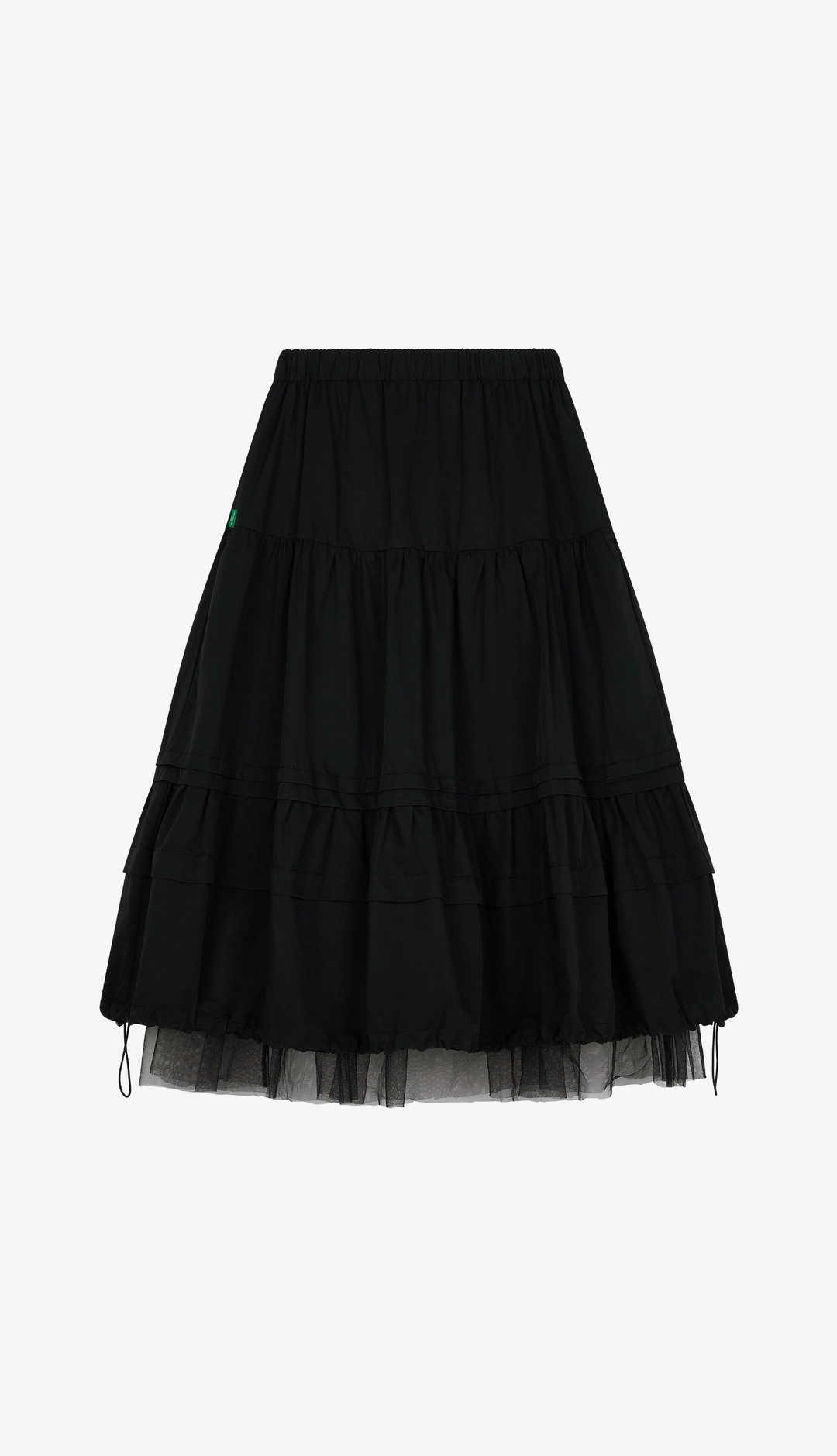 노컨텐츠 287. Shirring Mesh SK _ Black 상품 이미지 3