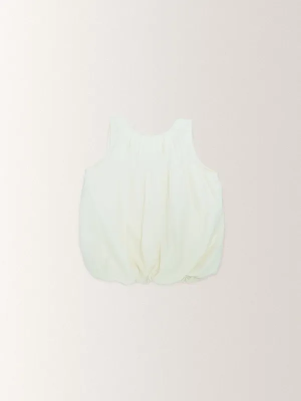 COTTON PINTUCK BALLOON BLOUSE [ ECRU ]