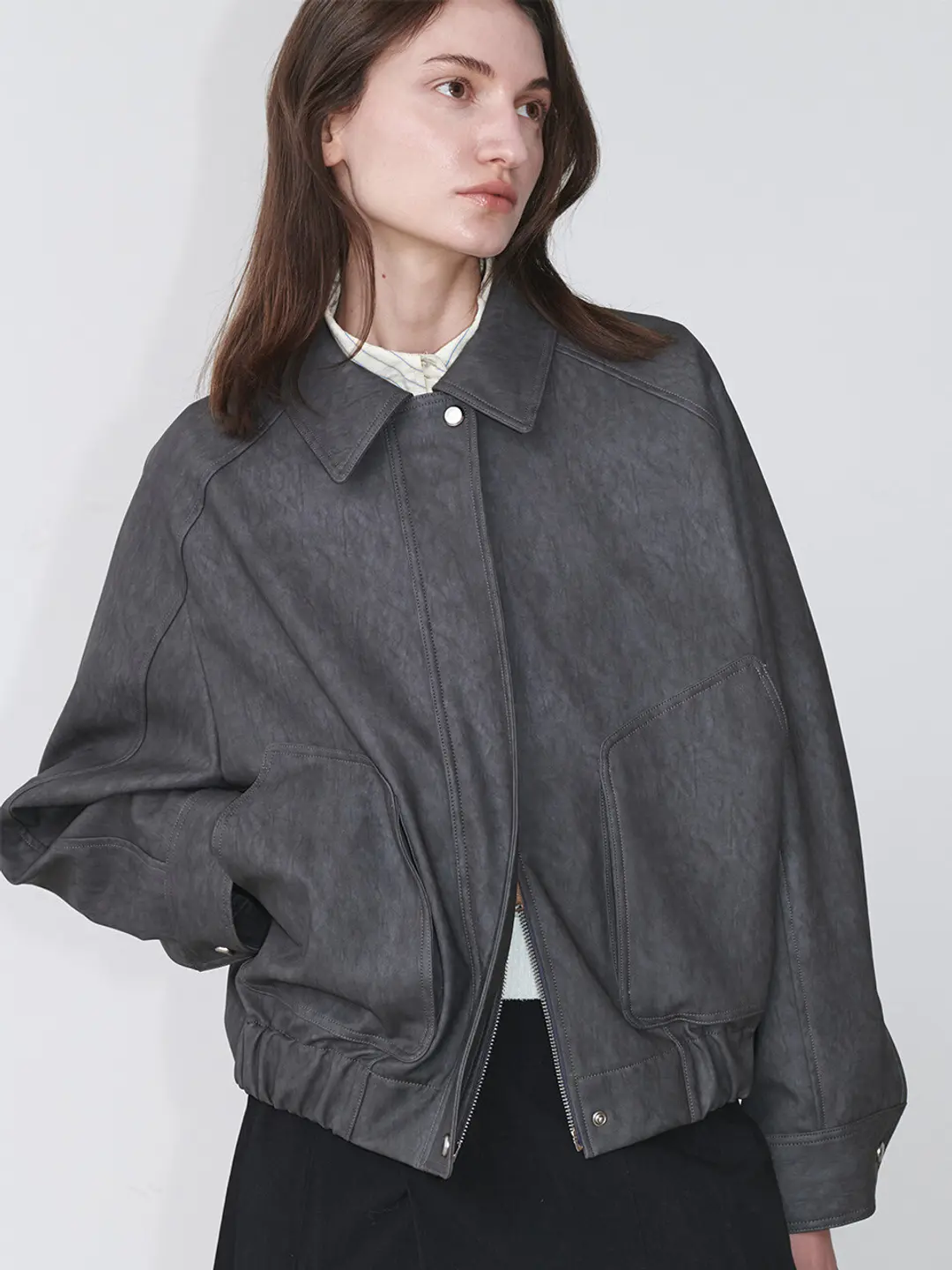 루에브르 Marvel Faux Leather Blouson Jumper SL5SJ147-13 상품 이미지 2