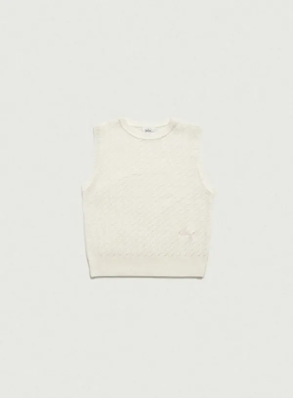 Scarlett Cable Knit Vest_Ivory