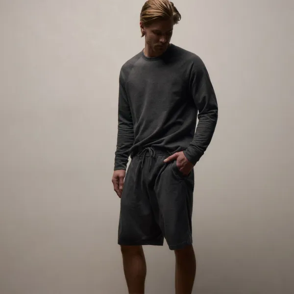 Fine French Terry Short - Heather Charcoal