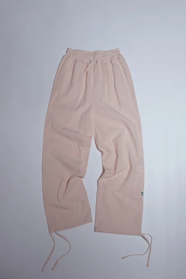 Linen Cargo Jogger Pants Pink