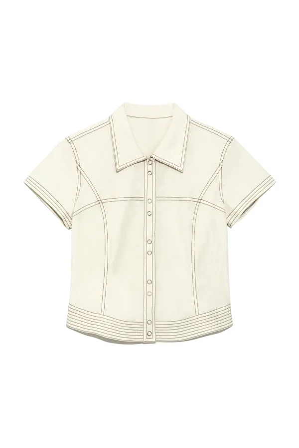 STITCH POINT SLIM SHIRKET IN LIGHT BEIGE