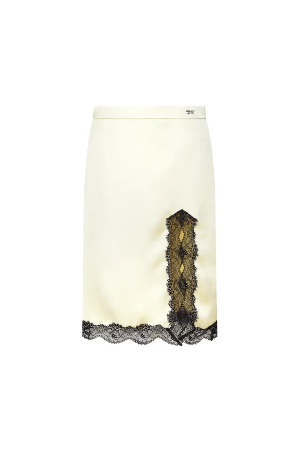 LACE MIDI SKIRT (LEMON)