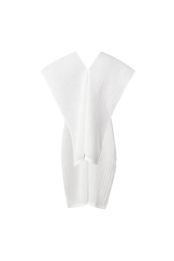 AUBE PLEATS MUFFLER [WHITE]