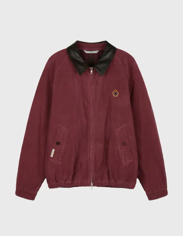 CREST WASHED CORDUROY BLOUSON JACKET / Burgundy