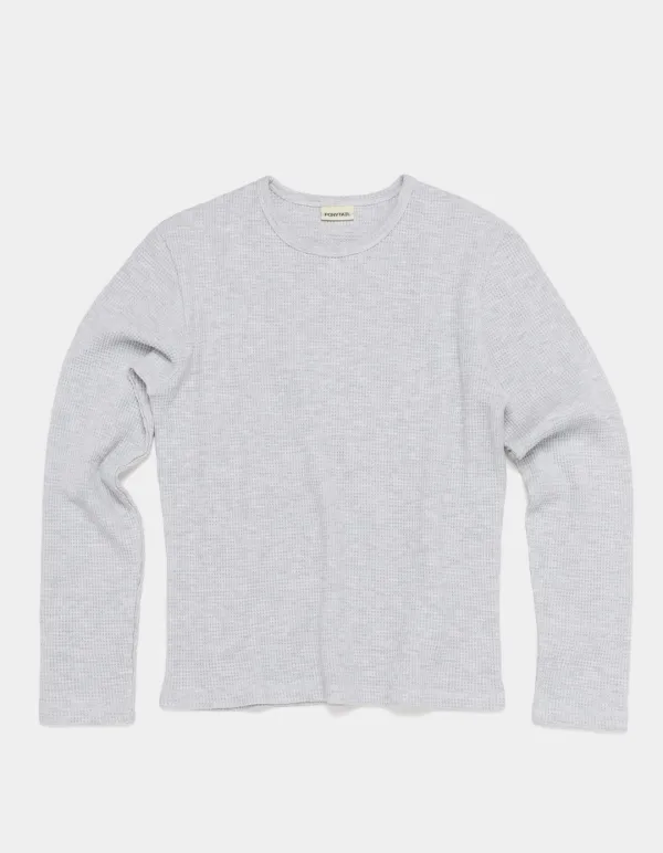 [ 3rd Re-Order ] Daily Waffle Long Sleeve Tee (Melange Grey)